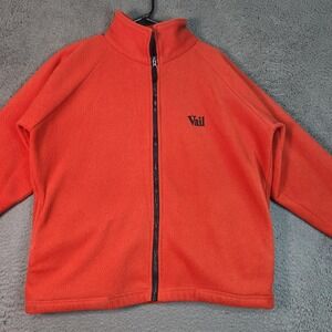 WFS Element Gear Vail Fleece Jacket Mens Medium Orange Full Zip Ski Outdoor